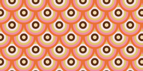 Retro Circles Pattern, Grainy Texture, Vibrant Groovy Background with Circles, Aesthetic, Abstract, Simple, Vintage Colorful Pattern