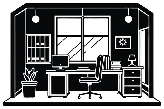 Office room silhouette
