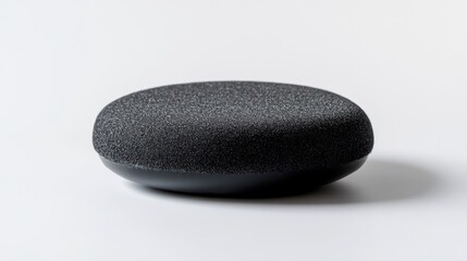 Grey round speaker on white background