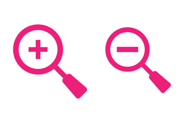 magnifier zoom in, zoom out symbol icon. vector illustration