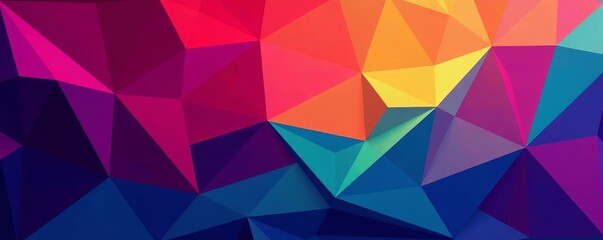 Fototapeta premium Futuristic geometric pattern in vibrant colors, polygon, digital, modern