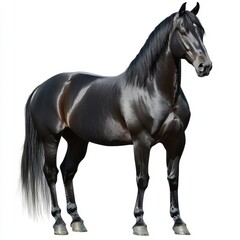 Obraz premium Majestic Black Horse Stance