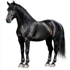 Obraz premium Elegant Black Horse Stance