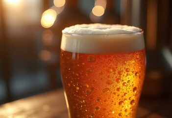 detailed close crafted brew showcasing rich hops malt layers textural depth visual appeal, beverage, foam, golden, amber, brewery, ingredient, yeast