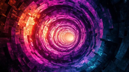 Obraz premium Colorful swirling tunnel, digital art