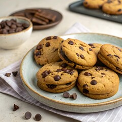 chocolate chip cookies on a plate