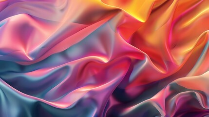 Obraz premium Colorful Fabric with Vibrant Lighting and Fluid Draping for Fashion Design