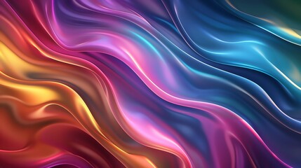 Obraz premium Abstract Flowing Colorful Waves Background with Iridescent Light Effects