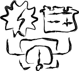 solar charge controller icon in doodle style