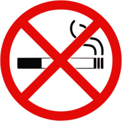 Obraz premium No smoking cigarette or vape sign, cigarette, vape in prohibition circle area 