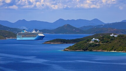 Caribbean Cruise Ship in Turquoise Waters