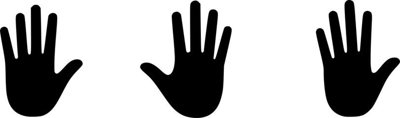 Waving hand icons set, greeting, paying attention
