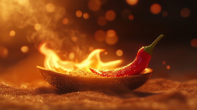 Peperoncino in fiamme.