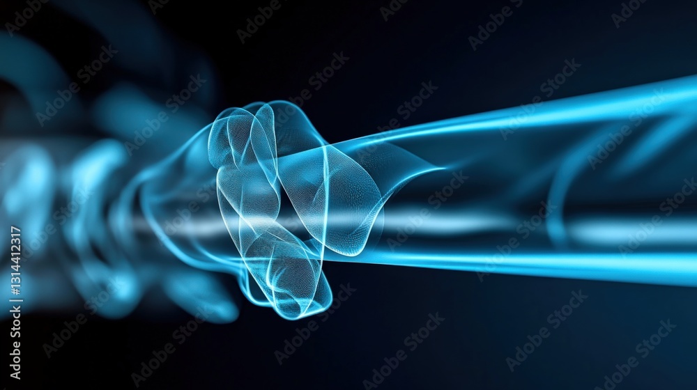Poster dynamic fluid motion visualization digital studio abstract animation tech environment close-up view 