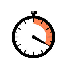 Stopwatch hand shows 20 seconds graphic design