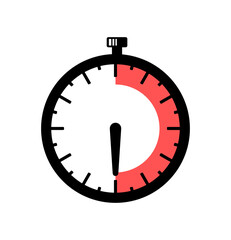 Stopwatch hand shows 30 seconds graphic design
