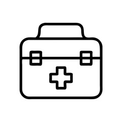 Obraz premium Outline icon of a first aid kit for medical emergencies