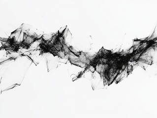 Obraz premium Abstract charcoal drawing with sharp angles and smoky textures on white