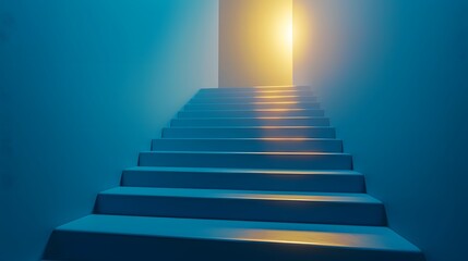 Fototapeta premium Ascending Stairs to Shimmering Skies A Path to Success and Opportunity