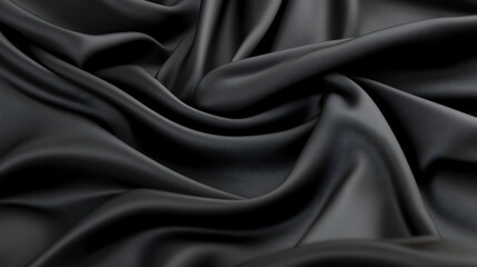 Obraz premium Draped black silk fabric, luxurious texture