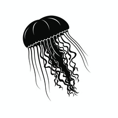 black silhouette of a jellyfish