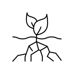 Plant Root Vector icon