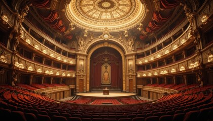 Obraz premium Grand Opera House Interior Elegant Architecture and Red Seats