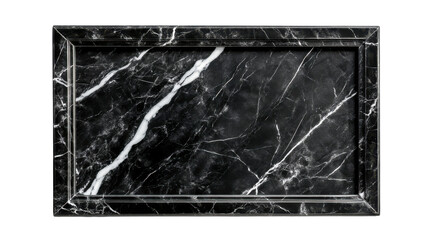 black marble picture framed isolated on white background