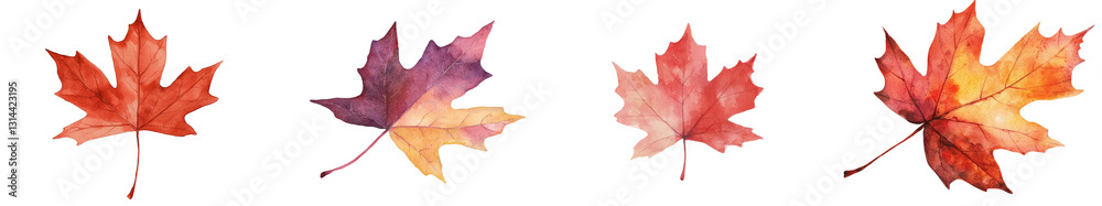 Aufkleber the illustration features a watercolor maple leaf in autumn colors, making it a perfect choice for d