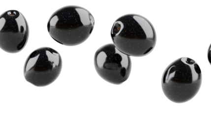 black olives isolated on  transparent background