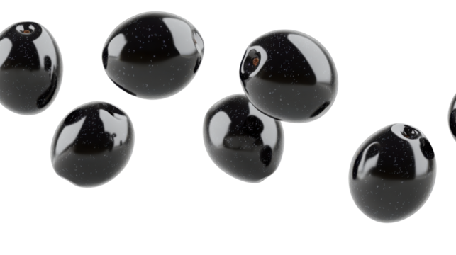 black olives isolated on  transparent background