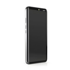 Sleek and Isolated Smartphone on Pure White Background for Graphic and Advertising Design