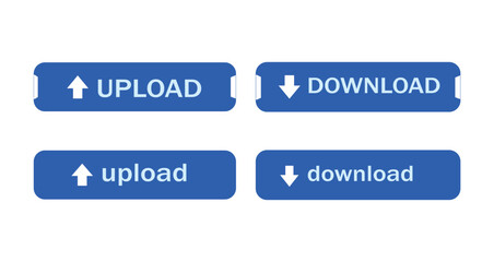 Fototapeta premium Download and Upload button set, Download and Upload button symbol for app, website, ui. down and up png and vector illustration on transparent background