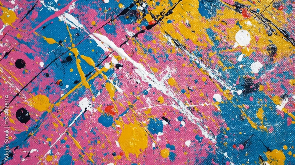 Aufkleber A visually striking image of colorful paint splashes and brush strokes on a canvas, representing the artistic side of graphic design and creativity