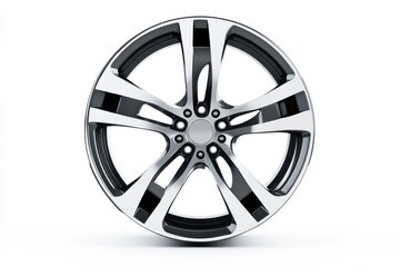 Obraz premium Professional car wheel rim with sharp details and realistic lighting on a white background