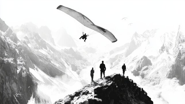 People Group People Overview Over Gliding Valley Hang