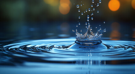 Geometric water ripple pattern with hexagonal grid overlay and glowing cyan accents, futuristic 3D rendered background for AI technology presentations, cybersecurity infographics or quantum computing 