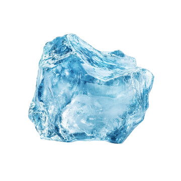 Crystal-clear ice chunk with intricate textures