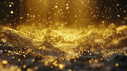 Vibrant Gold Explosion with Energetic Light Bursts and Glittering Particles   Bold and Eye Catching Concept