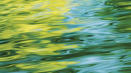 blurred green and blue waters in the style of organic abstracts, light yellow and green 