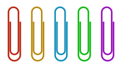 paper clips on white background
