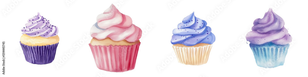 Poster a sweet and colorful cupcake with sprinkles and whipped cream frosting is displayed as a scrumptious