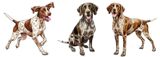 German Shorthaired Pointer Illustrations Athletic