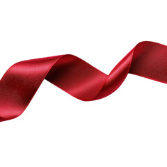 Elegant red satin ribbon with flowing curves