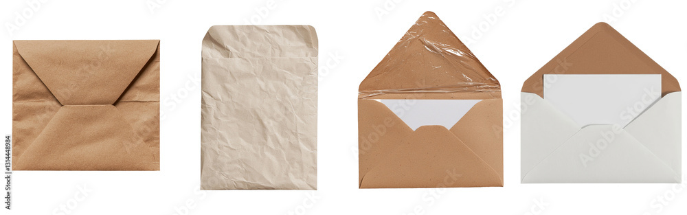 Poster An envelope made from brown recycled paper, complete with a lined paper insert, is well-suited for letters and notes, and can be downloaded as a png with a transparent background