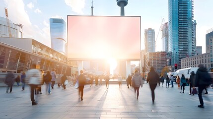 Digital Billboard in Bustling City Reminds Pedestrians to Maintain Social Distance