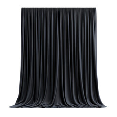 Elegant black velvet curtain draping gracefully