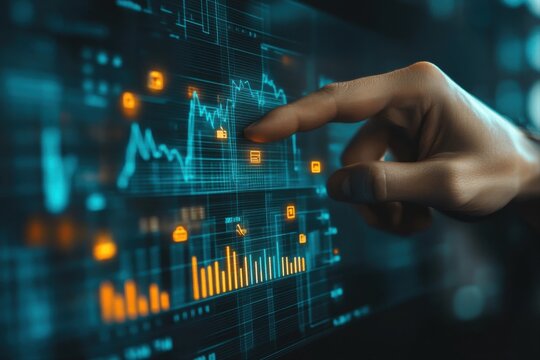 Analyzing data trends digital dashboard insights tech environment interactive visualization