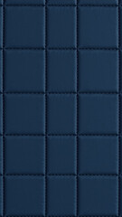 Naklejka premium The surface texture of the artificial leather is dark blue, the surface is stitched in the form of diamonds, squares, rectangles. Eco-leather in a kilt. 