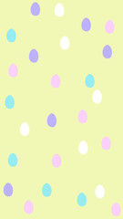 4k Soft pastel Easter background with little eggs. Light yellow background. Unicorn rainbow princess colors. Spring summer pattern. Pink blue yellow purple. Abstract colorful kid backdrop. Funny bunny